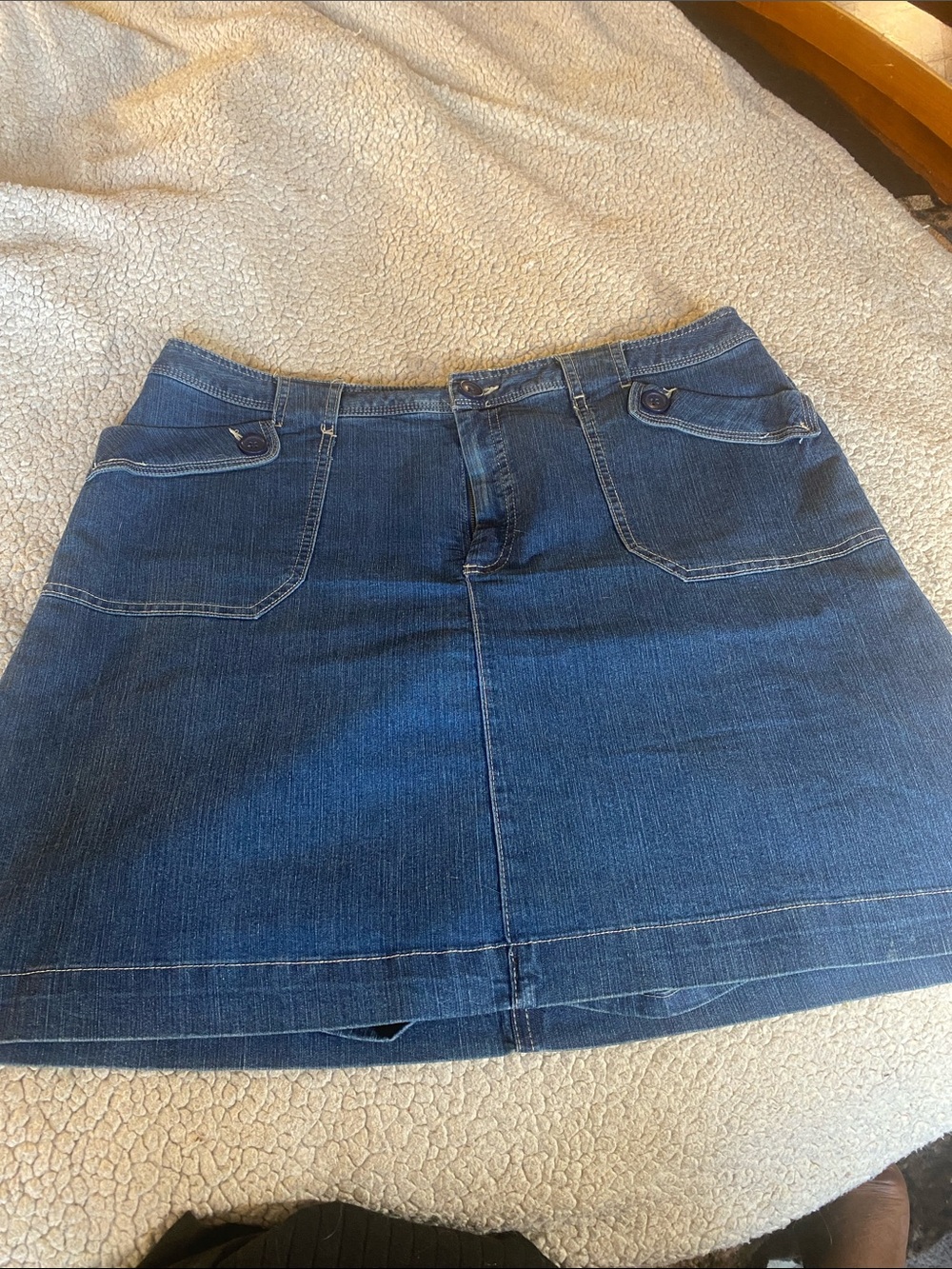 White Stag Dark Blue Denim Mini Skort. 36” Waist